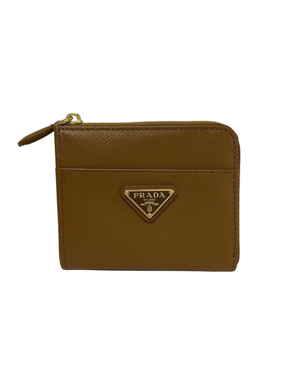 Prada Compact Wallet Brown Saffiano #370796P73B